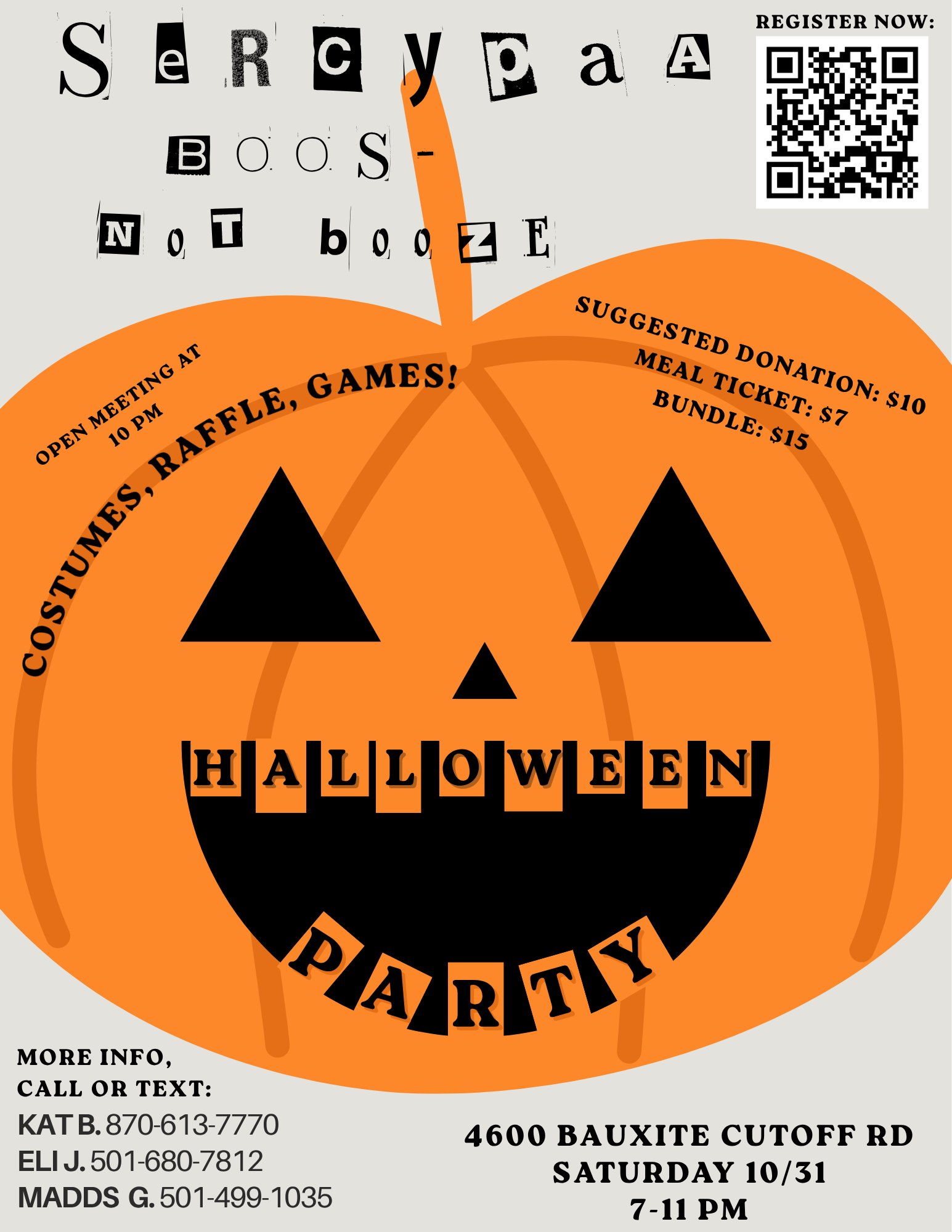 Flyer for Boos not Booze